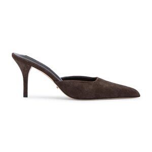 New Tony Bianco Cosmic Pump Espresso Suede leather mid kitten high heel slip on